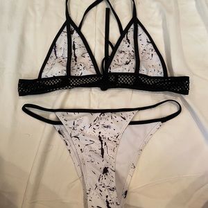 black splatter paint bikini